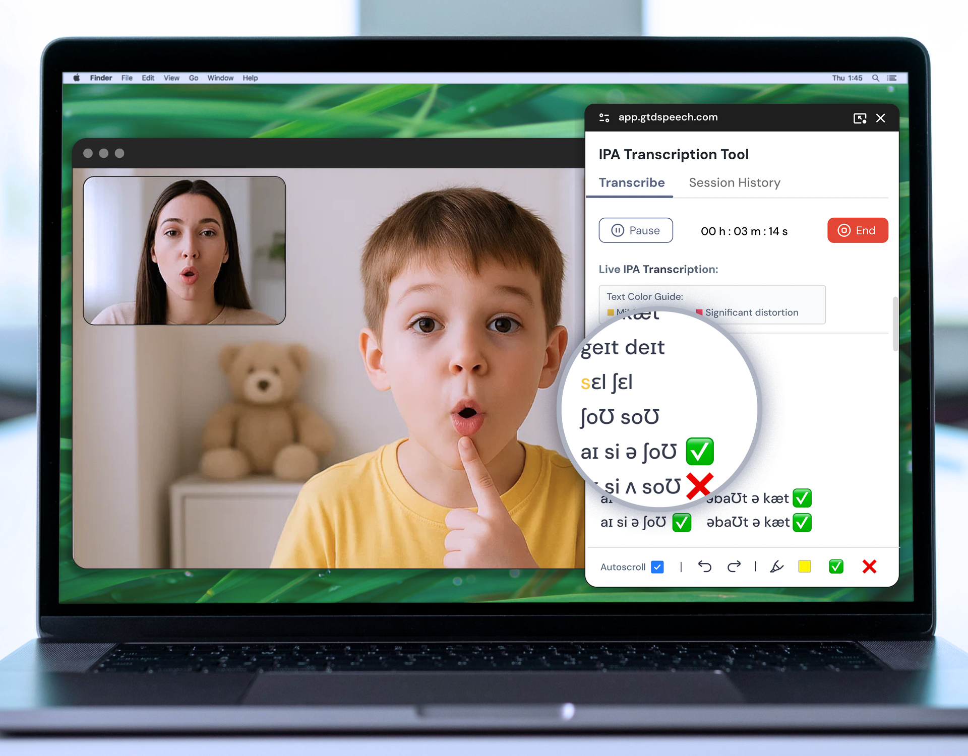 GTD-SessionMockup-magloop-102025 Instantly transcribe virtual speech sessions into IPA